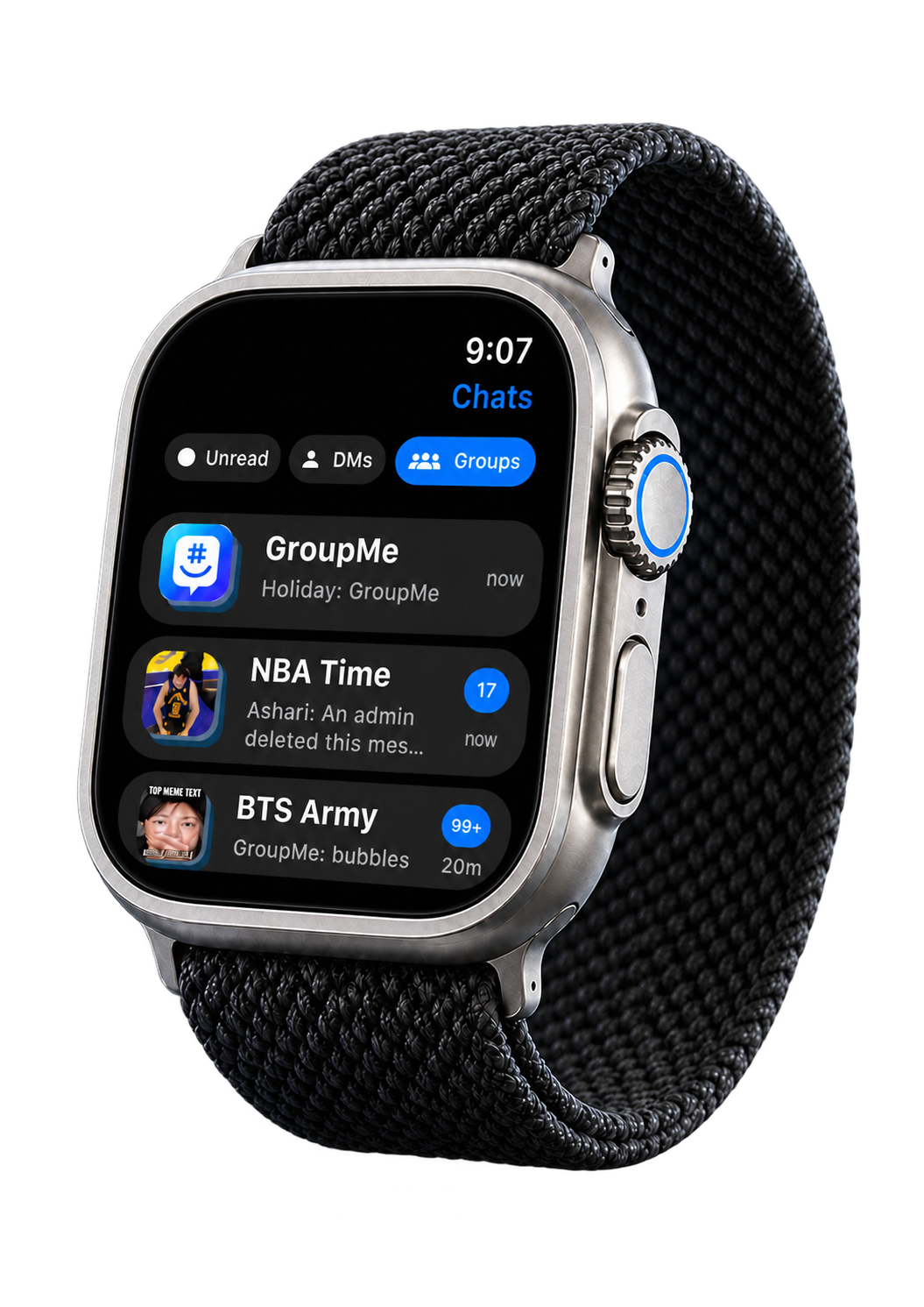 Real Apple Watch with GroupX group chats