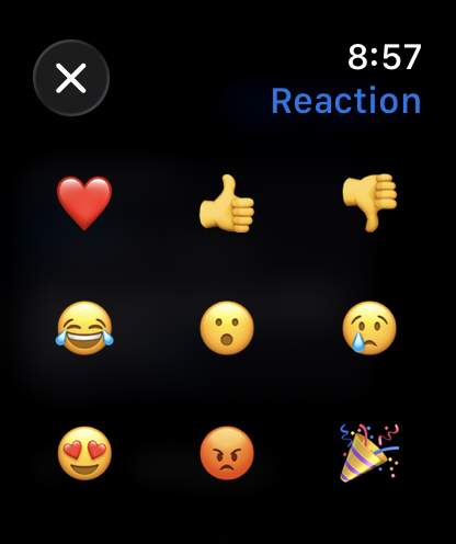GroupX reactions on Apple Watch